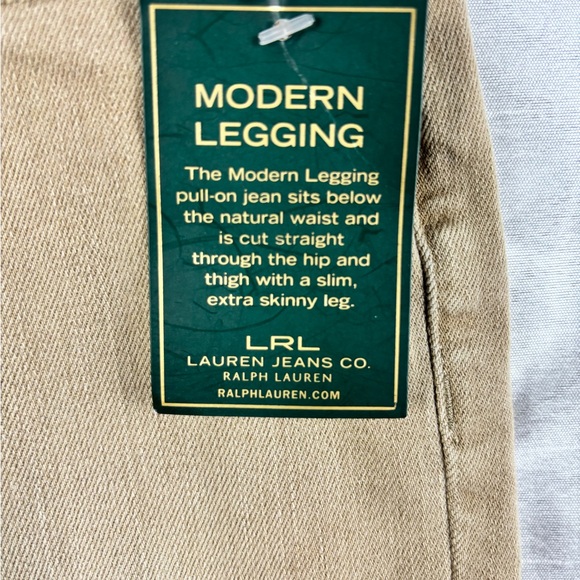 LRL Ralph Lauren Leggings Womens Sz 10 Length 29 Super Stretch NWT Tan/Khaki - Picture 9 of 10